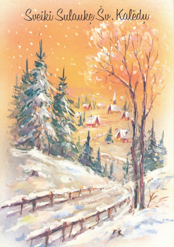 J. ir V. Balčiūnų Kalėdų ir Naujųjų metų sveikinimas A. ir S. Santvarams. JAV, 1977 m.