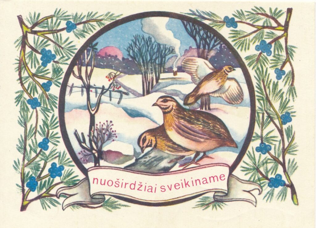 K. Sajos Kalėdų ir Naujųjų metų sveikinimas Sukovskiams. 1972 m.