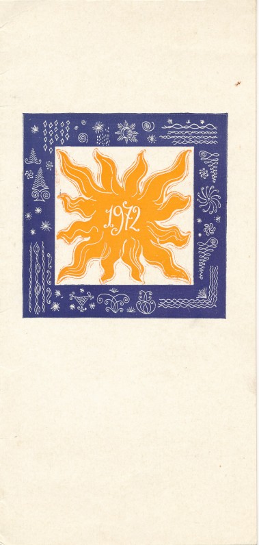 V. Mozūro naujametinis sveikinimas A. Liobytei. 1972 m.