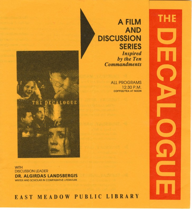 Pokalbio–diskusijos su A. Landsbergiu Viešojoje bibliotekoje reklaminis plakatas