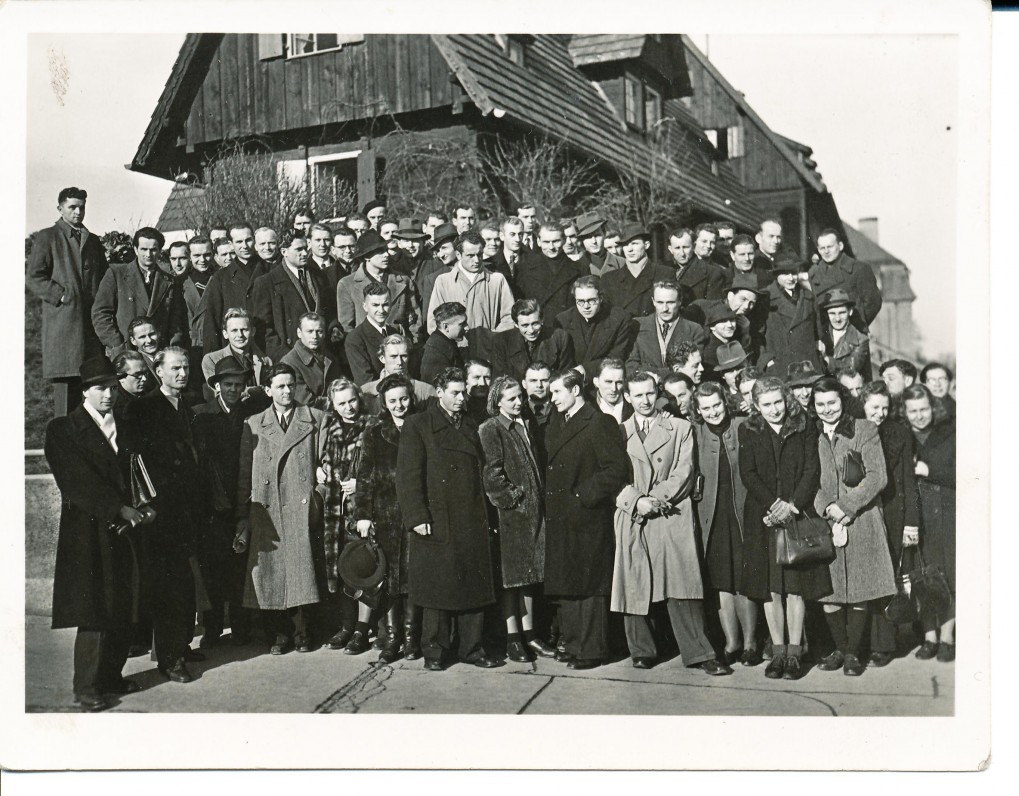 Studentų suvažiavimas Heidelberge. 1948 m. A. Baronas – antroje eilėje, iš dešinės antras