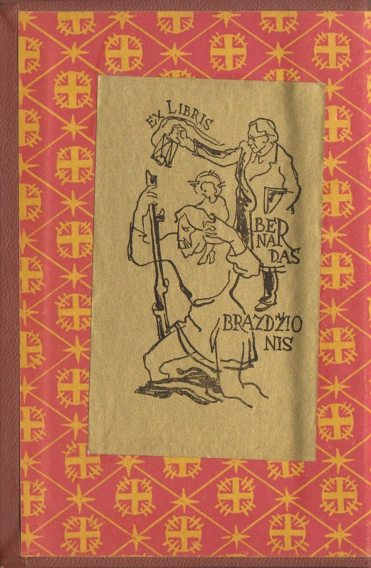 „Liturginis maldynas“. Vilnius – Kaunas. Lietuvos TSR Vyskupijų ordinarų kolegija, 1968 m. Atvartas su B. Brazdžionio exlibriu (dail. A. Vaičaitis)