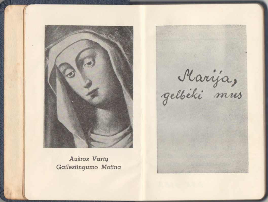 „Marija, gelbėki mus“. Putnamas. Ateitis, 1959 m. Maldų knygelė. Titulinis lapas. (Pirmasis leidimas)