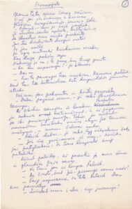 S. Zobarsko apsakymo „Šienapjūtė“ rankraščio fragmentas