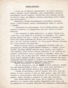 S. Zobarsko apysakos „Regina Bežemienė“ mašinraščio fragmentas