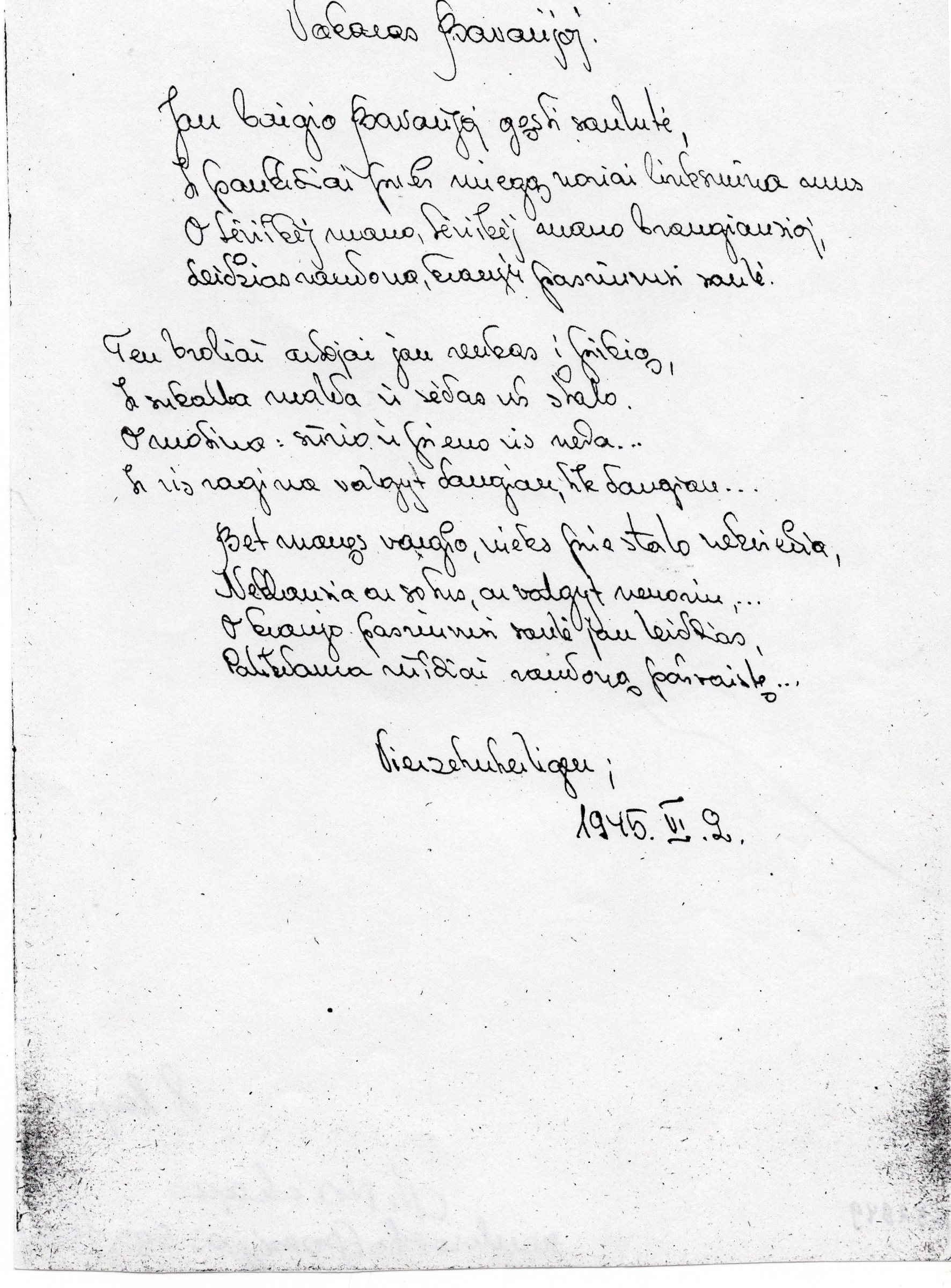 A. Mackaus eilėraštis. P52849; Originalas saugomas LTSC