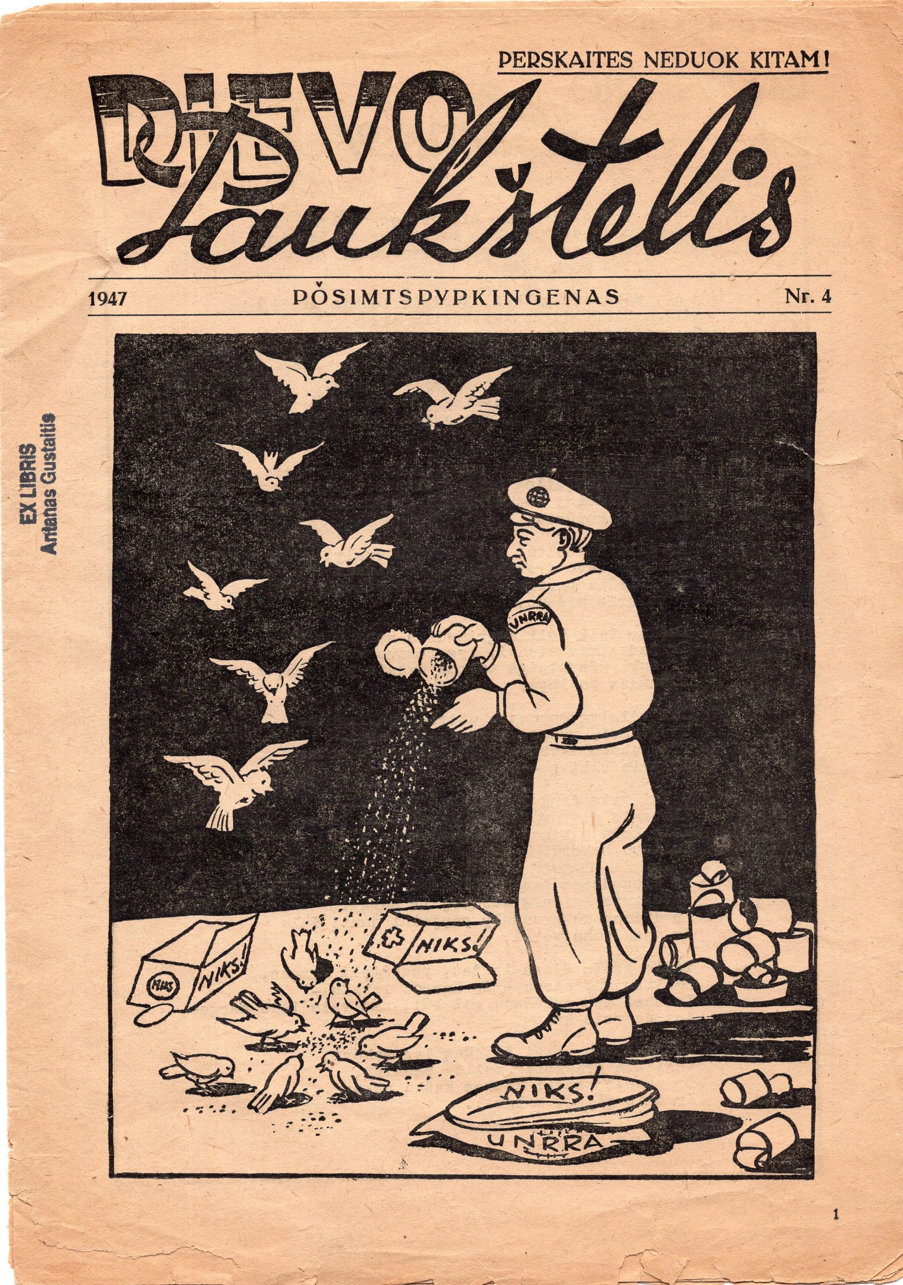 Neperiodinis humoro žurnalas „Dievo paukštelis“. Nr. 4. Vokietija, 1947 m. MLLM 90483
