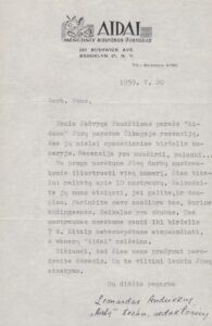 L. Andriekaus laiškas dailininkui V. Ignui