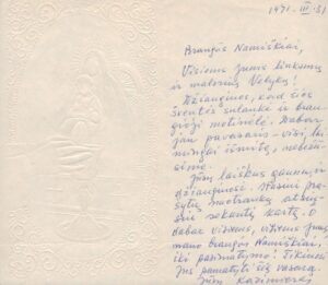 L. Andriekaus laiškas namiškiams