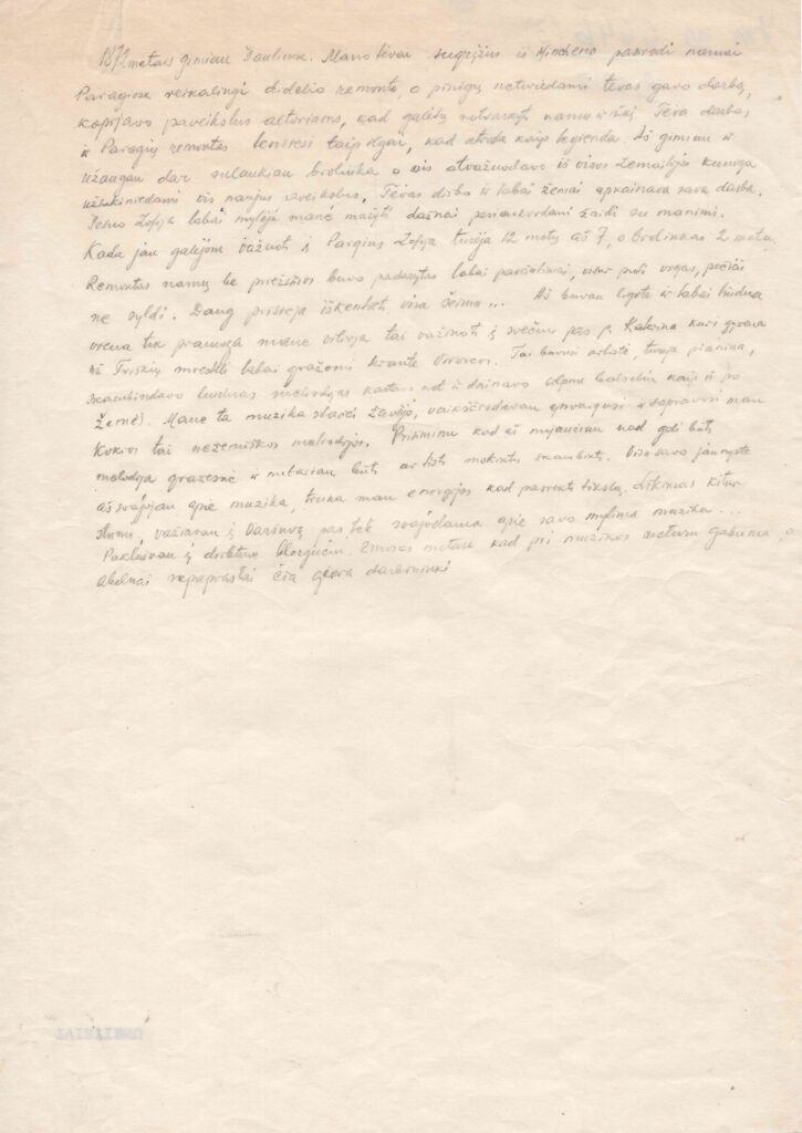 M. Lastauskienė. „Prisiminimai“. Rankraštis MLLM 6646(3)