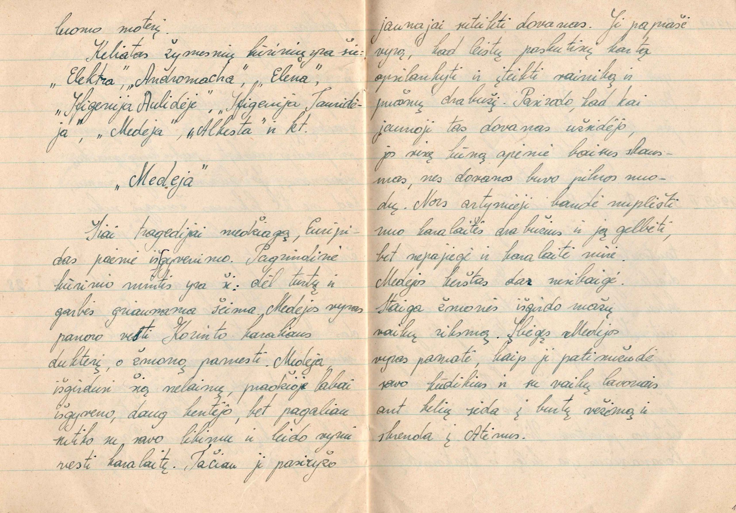 D. Brazytės, 5 kl. mokinės, lietuvių kalbos užrašai. Vokietija, 1949 m. MLLM_138903