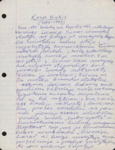 J. Tininio paskaitos apie K. Binkį užrašai