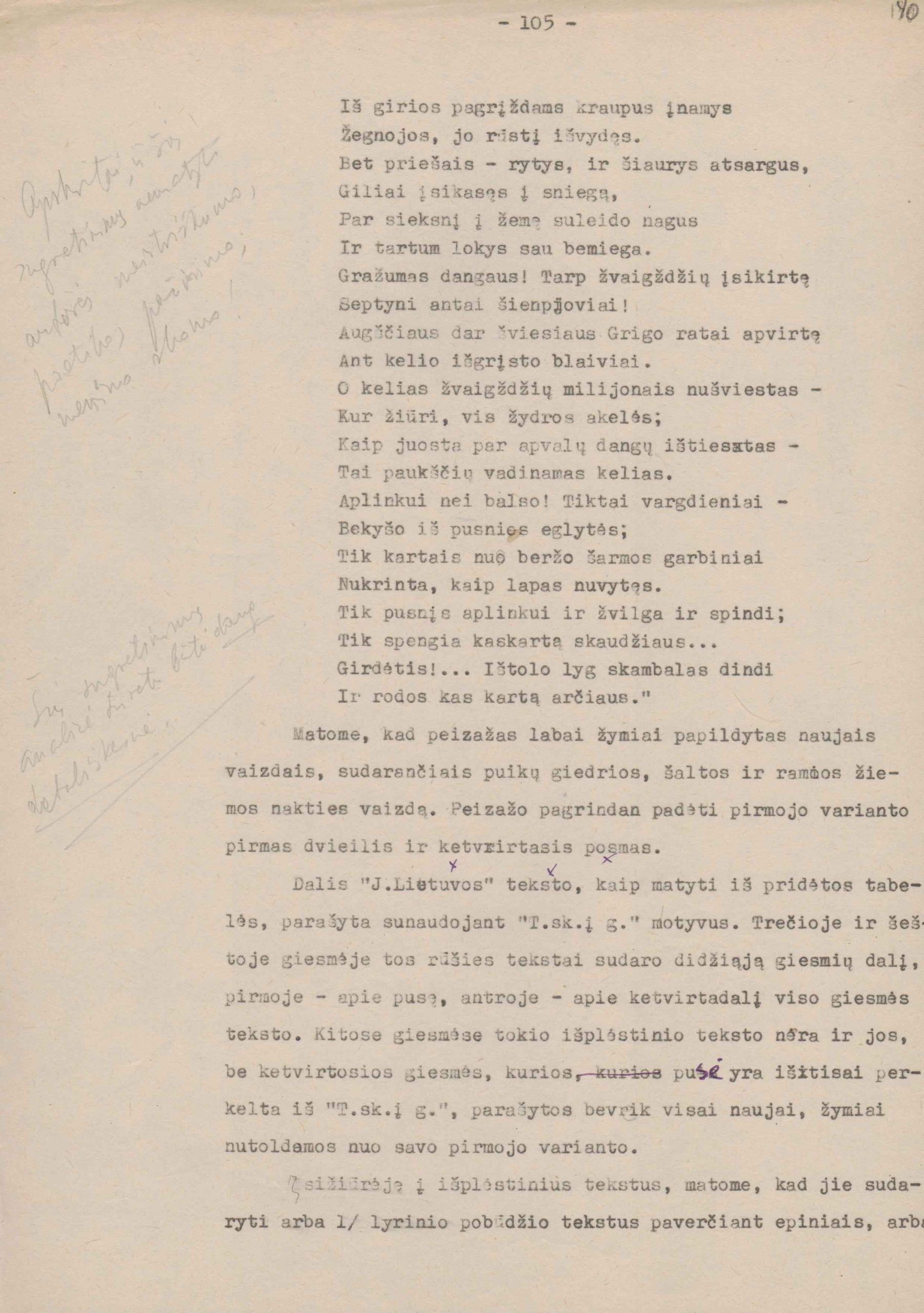 V. Zaborskaitės kandidatinės disertacijos „Maironio poema „Jaunoji Lietuva“ su K. Korsako pastabomis fragmentai. Vilnius, 1950 m.