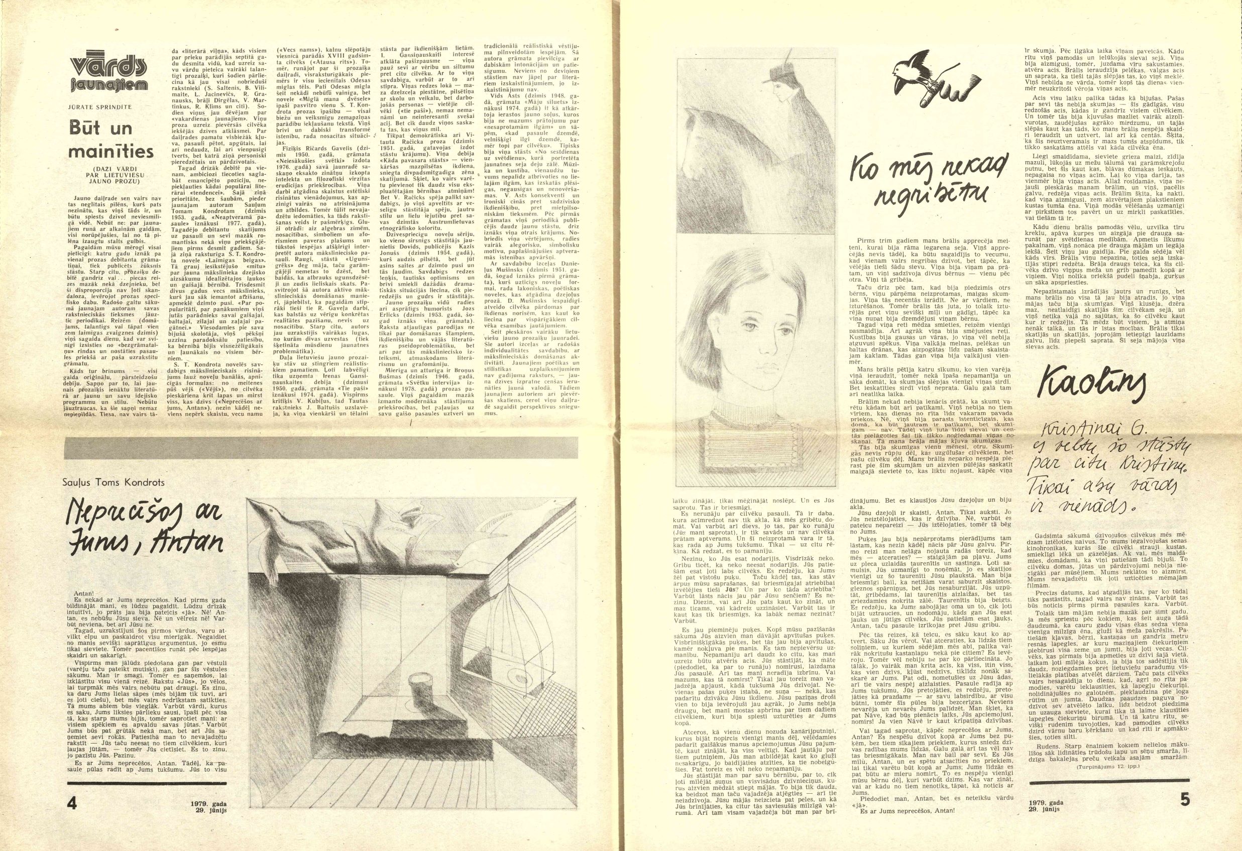 Laikraštis „Literatūra un Māksla“ 4–5 psl. MLLM P13131