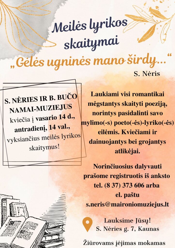 Meilės lyrikos skaitymai „Gėlės ugninės mano širdy…“