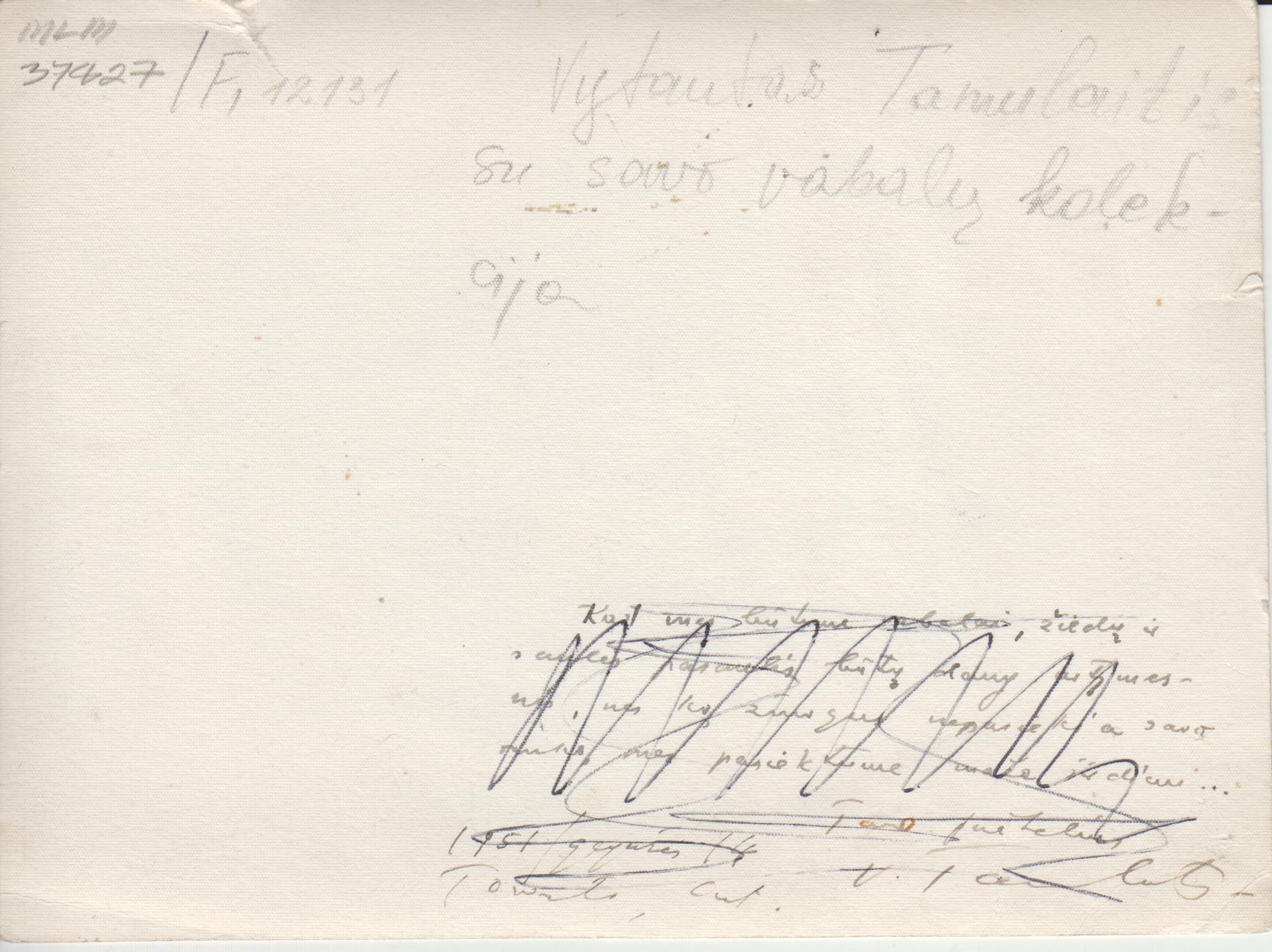 V. Tamulaitis su vabalų kolekcija reversas. MLLM 12131