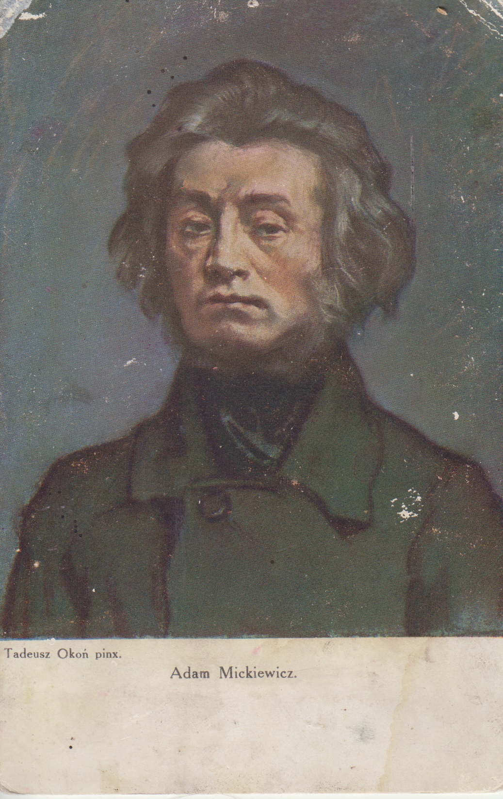 Adomo Mickevičiaus portretas. Dailininkas Tadeusz Okoń. Bohnia [Lenkija]: atviruką išleido draugija „Stella“, apie 1910–1920. MLLM P 60943