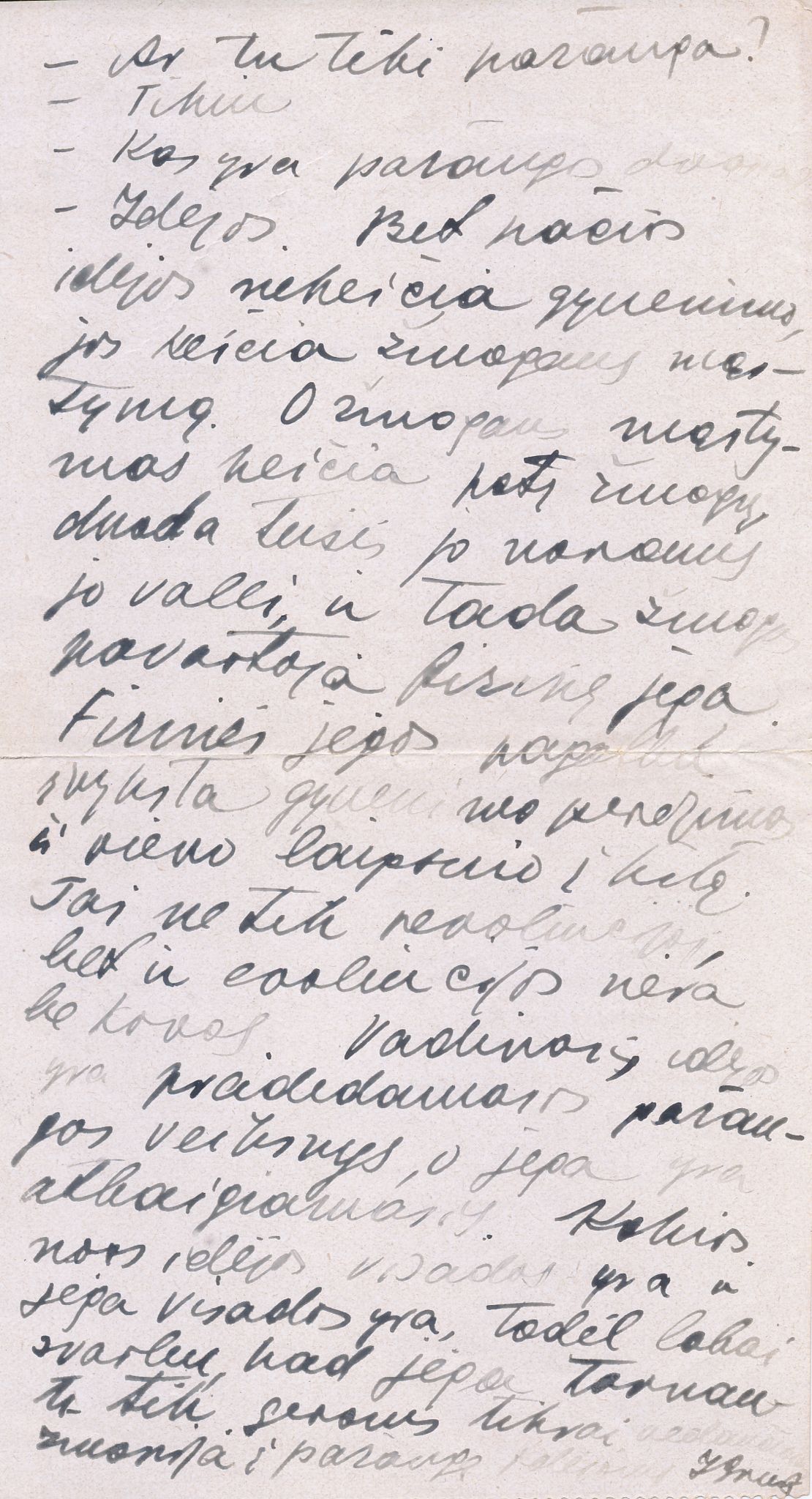 Juozo Grušo rankraštis „Ar tu tiki pažanga?“. Lietuva, 1925–1930 m. MLLM JGM 5121