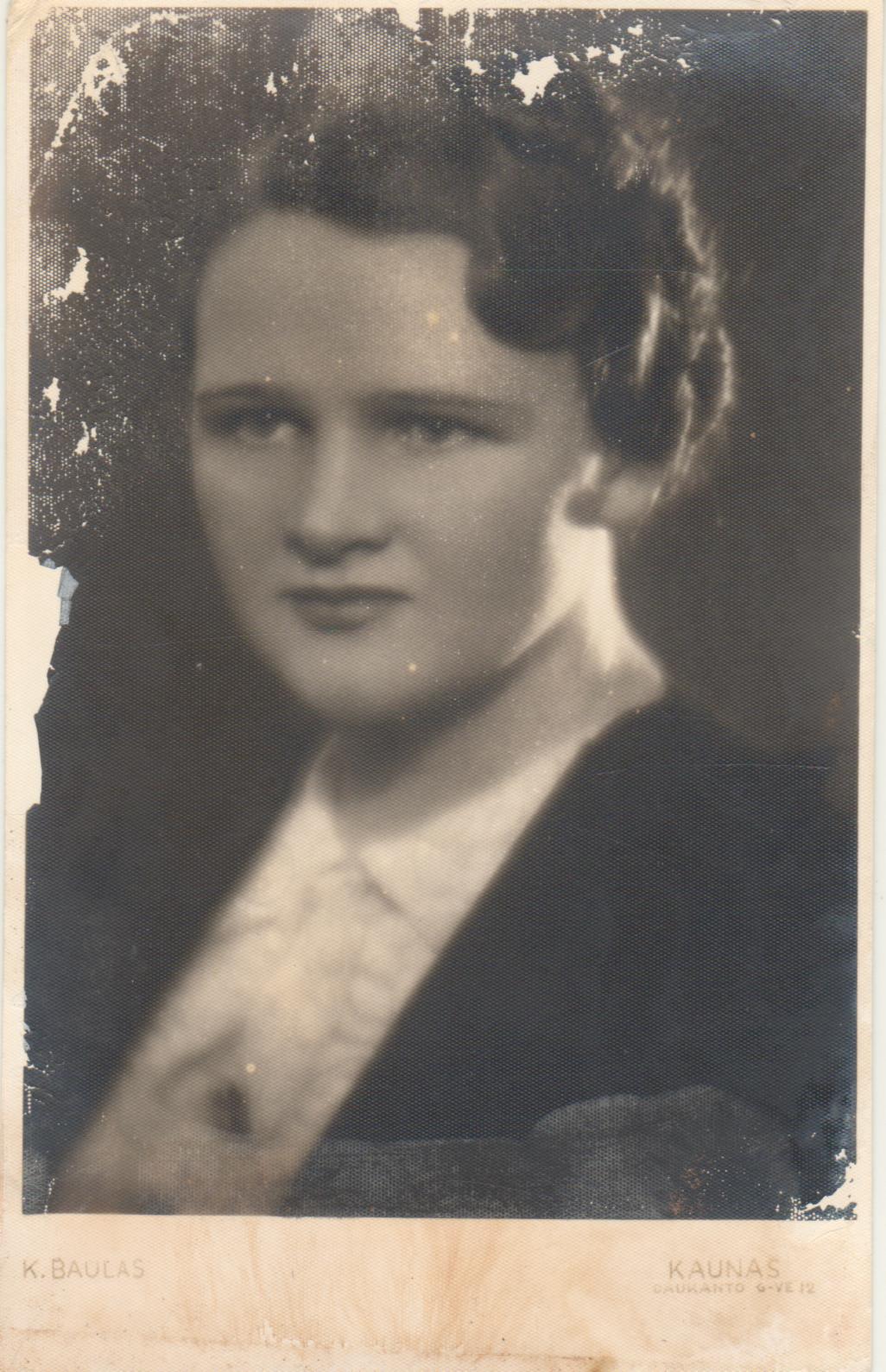 K. Pažėraitė. Kaunas, 1938 m. K. Baulo nuotrauka. BBR 52750