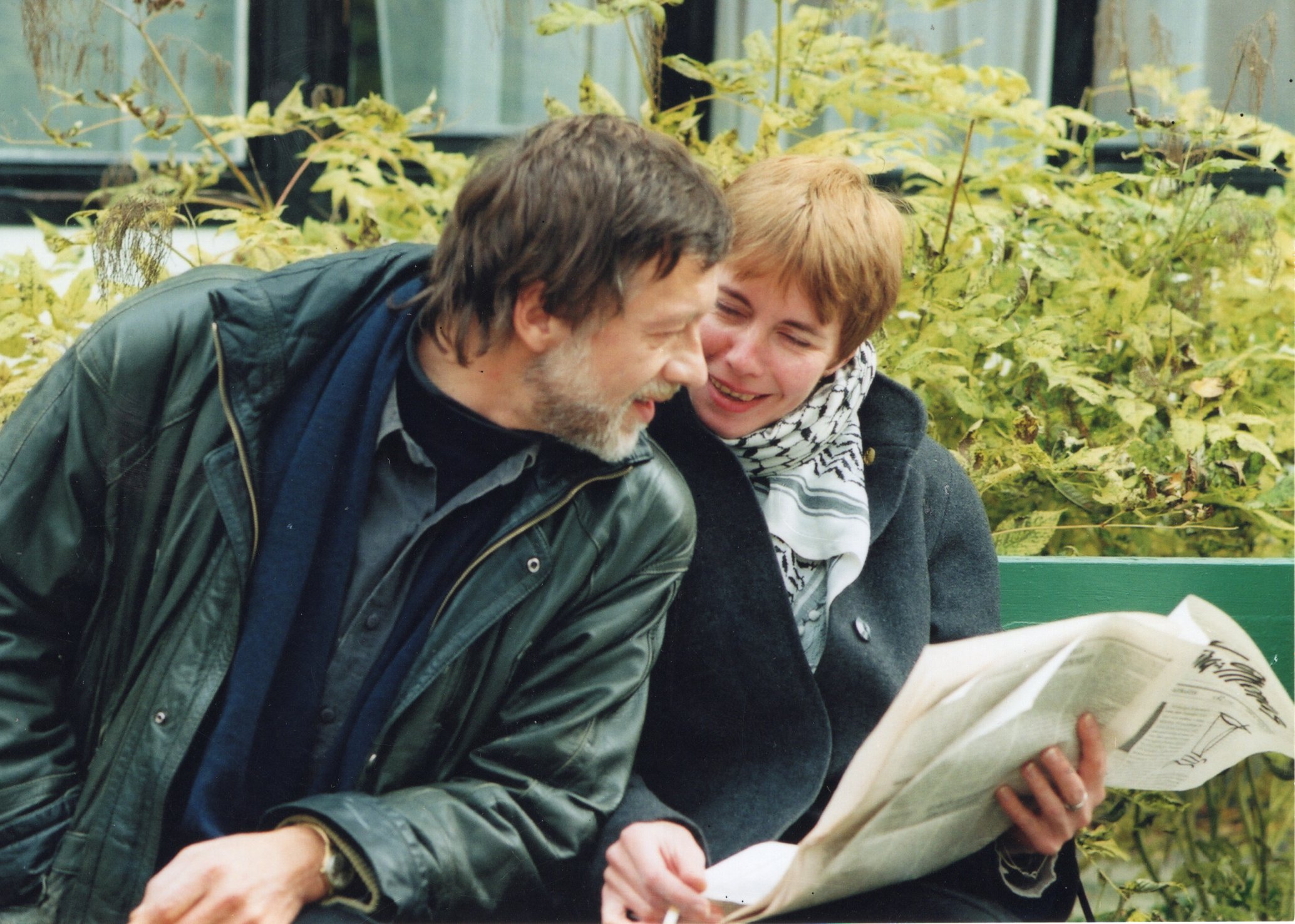 Antanas A. Jonynas su žmona Palmira. Druskininkai, 2000 m. Nuotr. Z. Baltrušio. MLLM GEK 84641