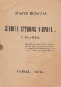 S. Būdavas. Širdies stygoms virpant. Šiauliai, 1926 m. MLLM 103466