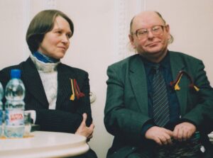 M. Kontrimaitė ir J. Strielkūnas. Kauno menininkų namai, 2004 m. Z. Baltrušio nuotrauka. MLLM 89477