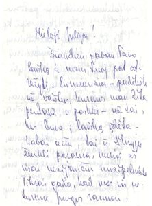 V. Zaborskaitės laiškas Julijai Švabaitei-Gylienei. Vilnius. 1991.12.10. MLLM 98852/ER2 19733