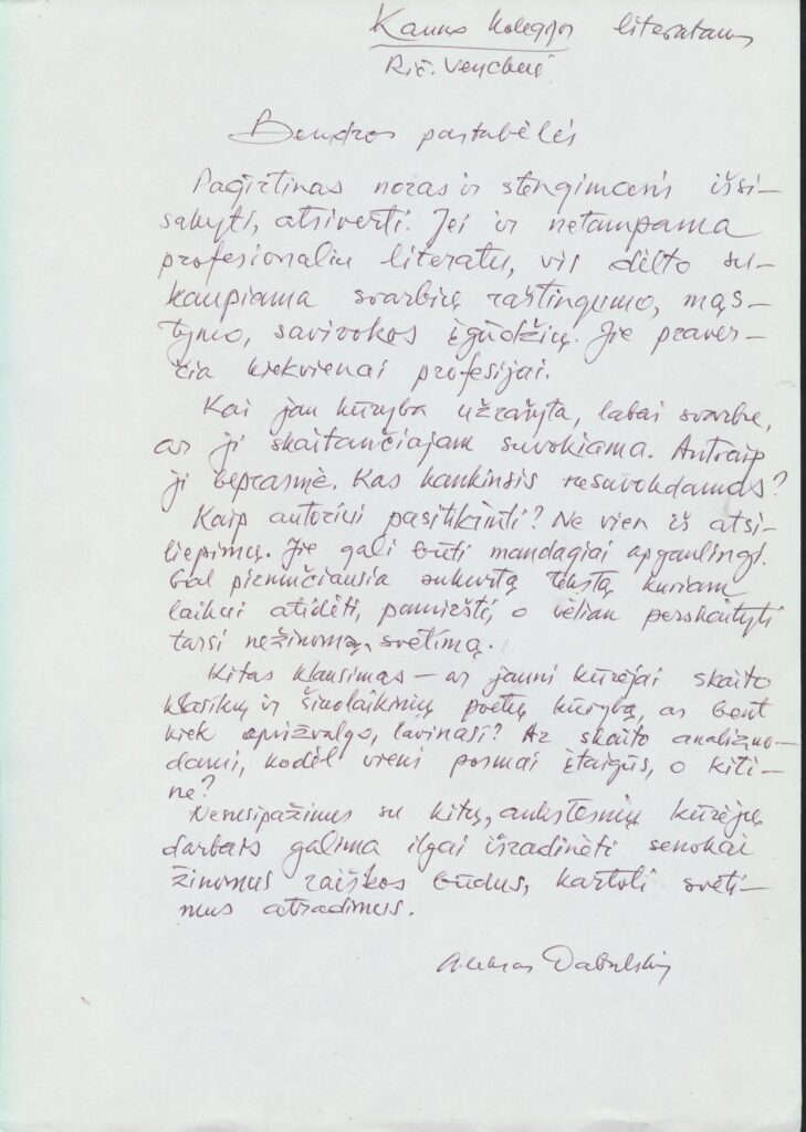 Mintys apie rašančiuosius. MLLM GEK 143623
