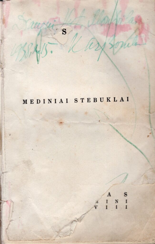K. Boruta „Mediniai stebuklai“. Kaunas, 1938 m. Priešlapyje dedikacija draugui V. Montvilai. MLLM_1284