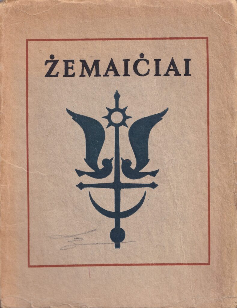 Žemaičių rašytojų prozos ir poezijos antologija „Žemaičiai“. Kaunas, „Sakalas“, 1938 m. Parengė ir redagavo Stasys Anglickis. MLLM GEK 25601