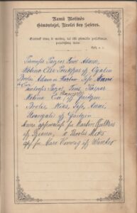 Biblija, tai esti visas Šventas Raštas Seno ir Naujo testamento. Berlynas, 1897 m. MLLM 7159. Puslapis „Namų motinos gimdytojai, broliai bei seserys“