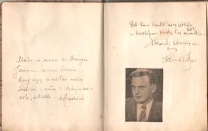 Kazys Inčiūra. Įrašas D. Sruogaitės albumėlyje. BVSNM 1262