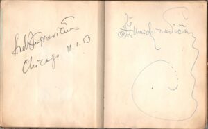 Antanas Žmuidzinavičius. Įrašas D. Sruogaitės albumėlyje. BVSNM 1262