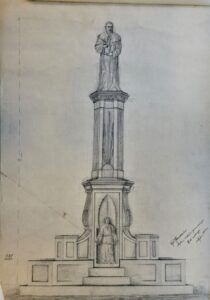 Motiejaus Valančiaus paminklo eskizas. Dailininkas Vytautas Kasiulevičius. Alytus, 1933 m. MLLM 1102