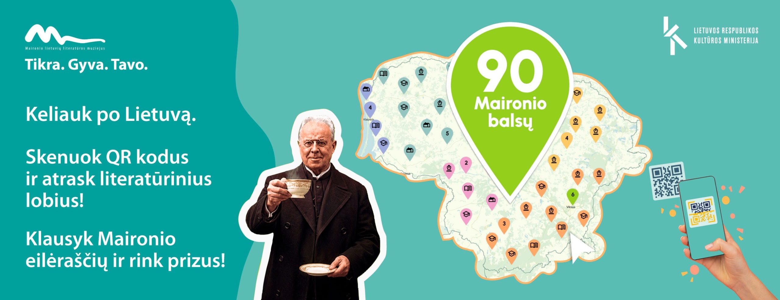 Projektas „90 Maironio balsų“ jau kviečia leistis į literatūrinę kelionę