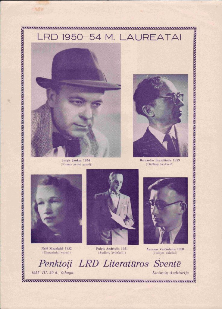Penktosios LRD literatūros šventės programa. Čikaga. 1955-03-20. MLLM 66911 /S(R) 5072