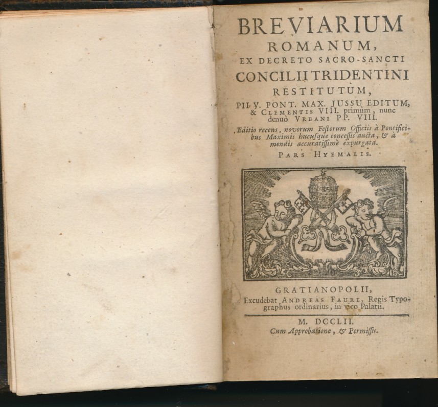 1752 m. išleistas brevijorius su kunigo A. Vienažindžio įrašu. Brevijorius – katalikų kunigų maldų knyga