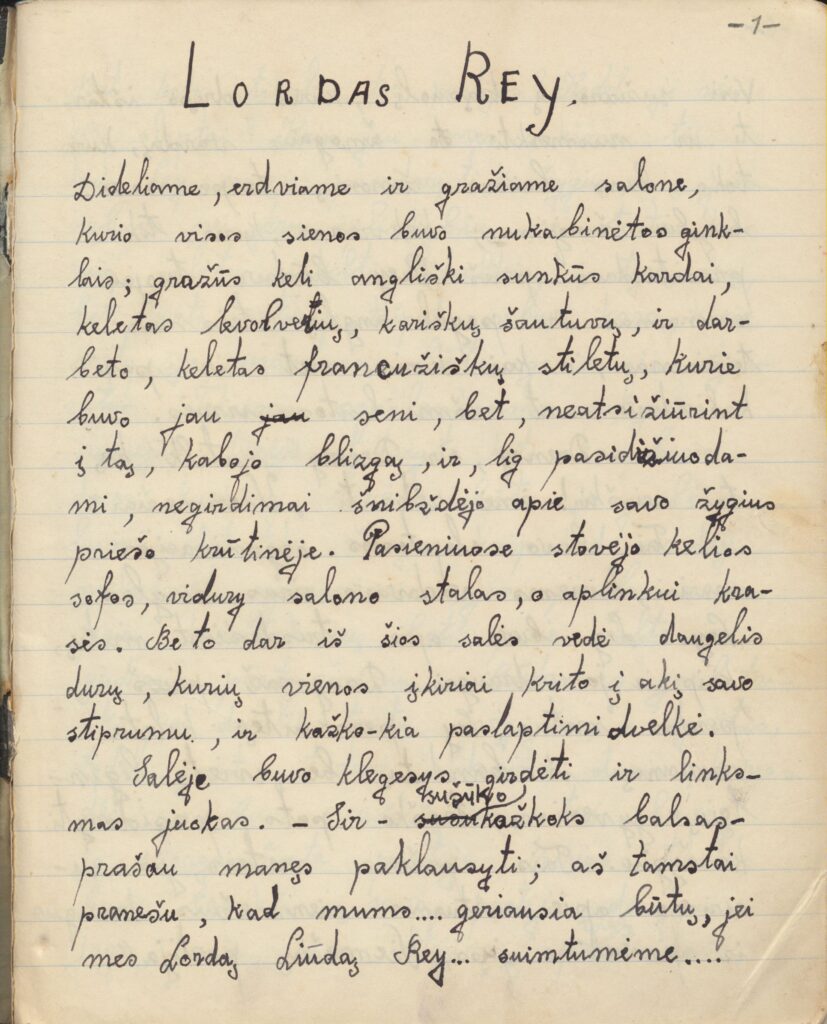 Pirmasis keturiolikmečio J. Avyžiaus romanas, kuris vadinosi „Baltasis vergas“. 1936 06 05. MLLM 96624
