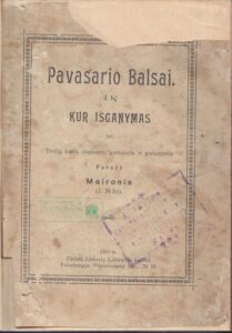 Trečiasis eilėraščių rinkinio „ Pavasario balsai“ leidimas.Peterburgas, 1905 m. MLLM 44065
