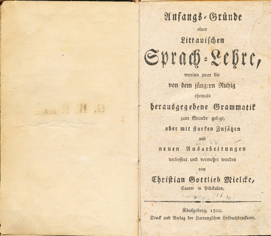 K. G. MILKAUS „LIETUVIŲ KALBOS MOKSLO PRADMENYS“