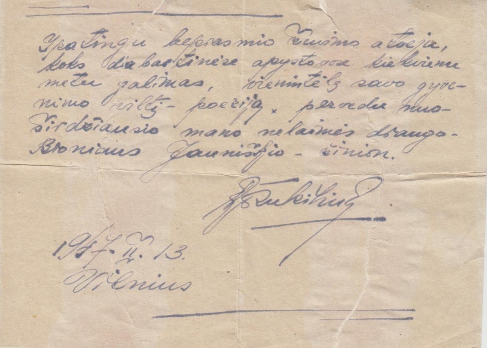 K. KUBILINSKO POETINIS TESTAMENTAS