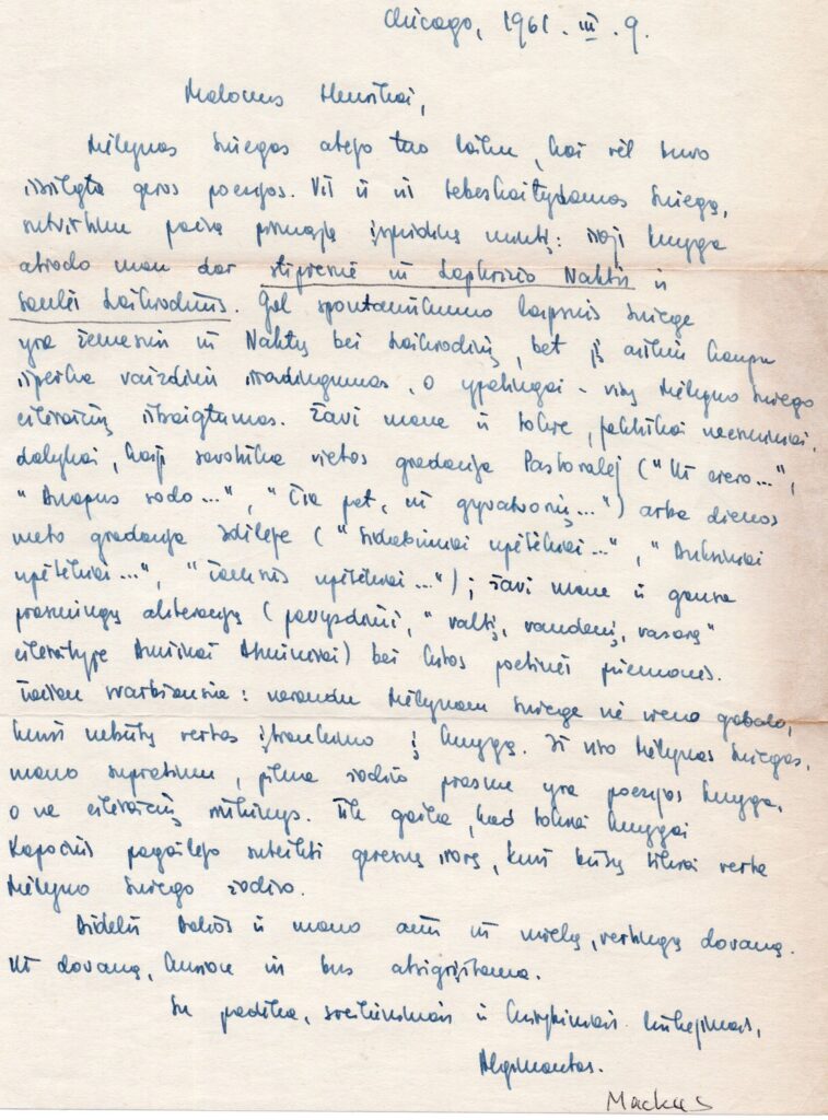 A. Mackaus laiškas H. Nagiui. MLLM 112771