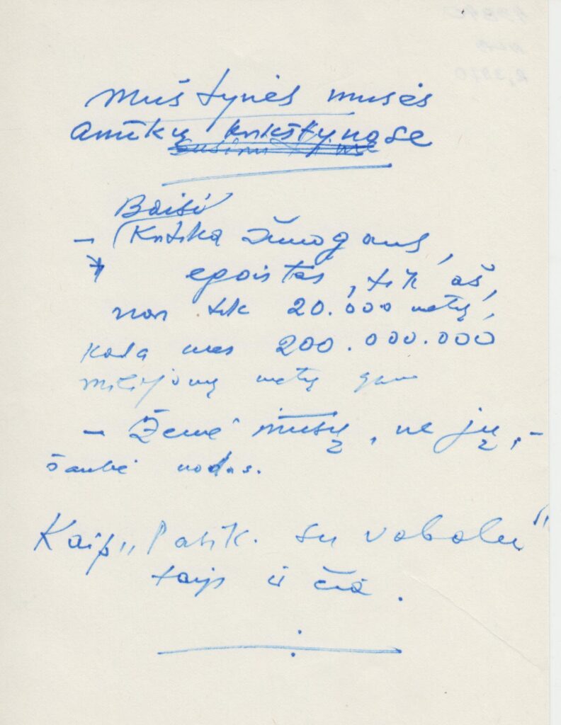 Apsakymas „Muštynės musės anūkų krikštynose“. MLLM 43840