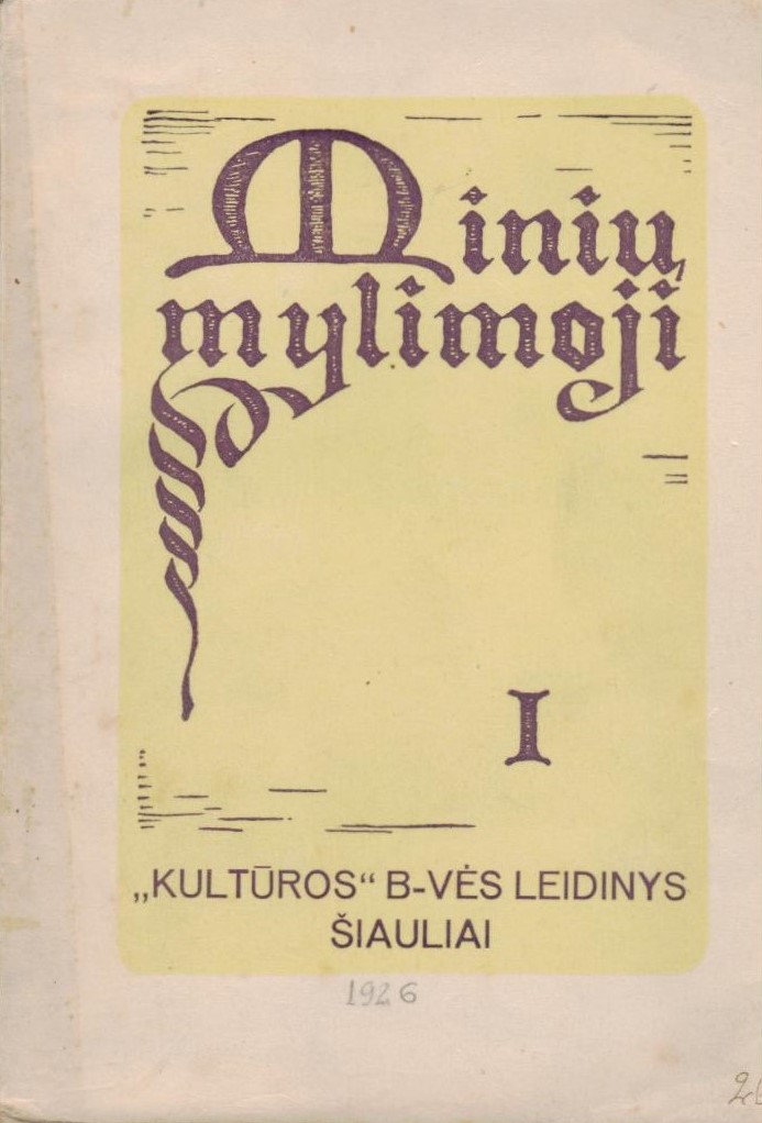 S. Santvaras. Minių mylimoji. Šiauliai. 1926 m. MLLM 26331