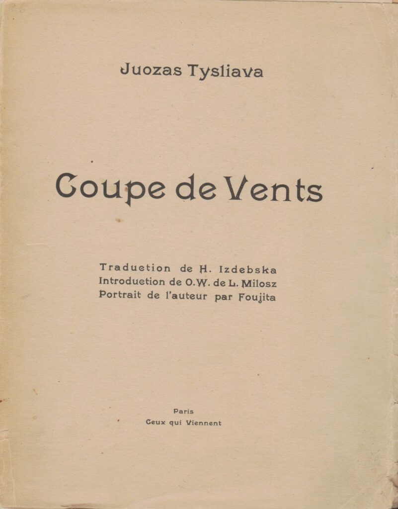 J. Tysliava. Coupe de Vents. [Vyno taurė]. Paryžius. 1929 m. MLLM 28656