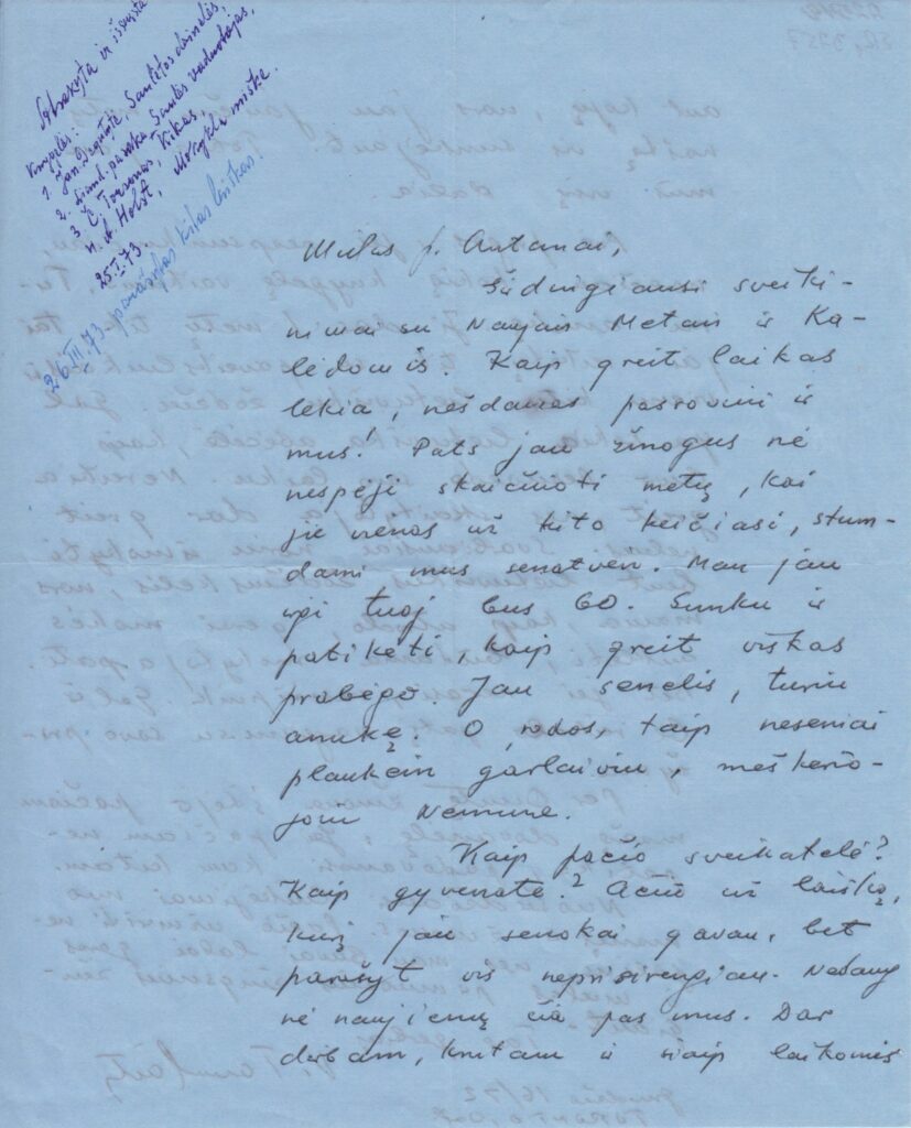 Laiškas A. Kniūkštai, 1972.12.16. MLLM 22548_1