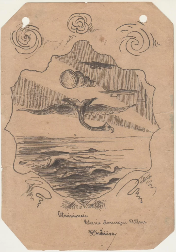 K. Inčiūros piešinys klasės draugui. Apie 1922 m. 
RMM ĮK 14239