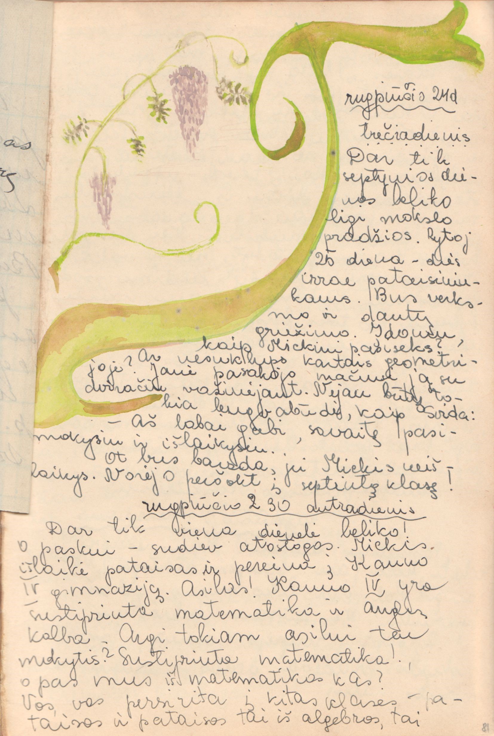 B. Pūkelevičiūtės dienoraščio fragmentas. MLLM 115715