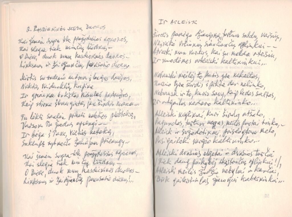 S. Santvaro įrašai knygoje „Aukos taurė“. MLLM 33194
