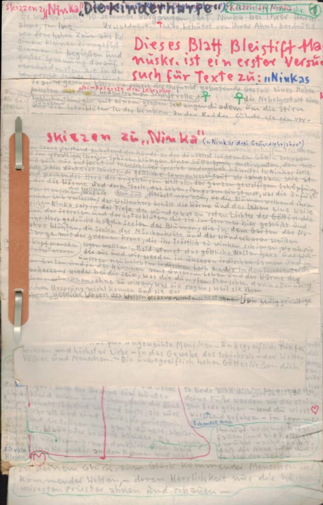 V. Falkenhano ranka rašyta novelė apie J. Bretkūną „Vaikiška arfa“. Apie 1976 m. MLLM 31395/R1 1503